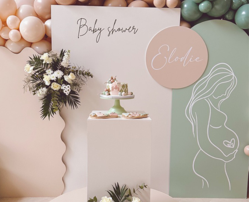 Décoration baby shower raffinée